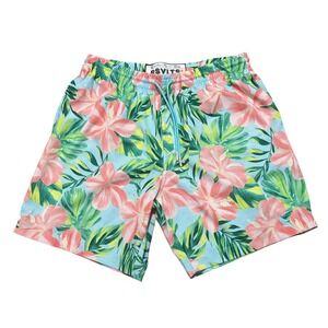 RSVLTS Swim Trunks Medium Hibiscus Floral Shorts 7" Quick Dry UnlinedTropical